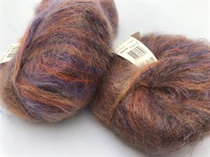 Angel print by permin silk mohair - smuk orange-lilla meleret